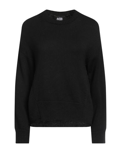 Alpha Studio Woman Sweater Black Size 12 Merino Wool