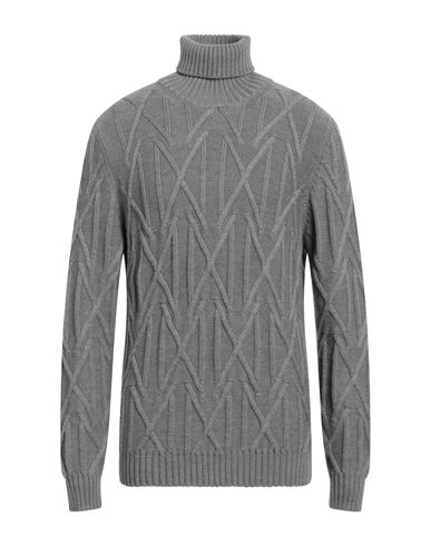 Shop Alpha Studio Man Turtleneck Grey Size 44 Merino Wool