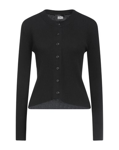 Alpha Studio Woman Cardigan Black Size 6 Viscose, Polyester, Polyamide