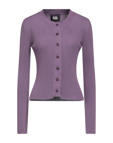 Alpha Studio Woman Cardigan Light Purple Size 6 Viscose, Polyester, Polyamide