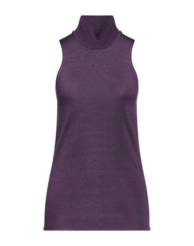 Alpha Studio Woman Turtleneck Purple Size 6 Merino Wool, Tencel
