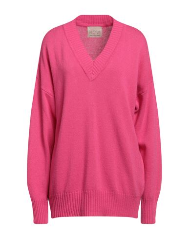 N.o.w. Andrea Rosati Cashmere N. O.w. Andrea Rosati Cashmere Woman Sweater Fuchsia Size L Cashmere, Viscose, Wool, Polyamide In Pink