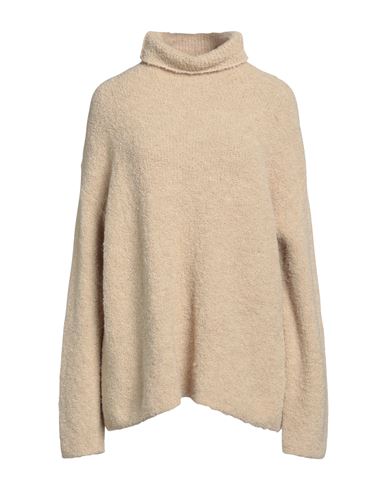 Semicouture Woman Turtleneck Beige Size L/xl Alpaca Wool, Wool, Acrylic, Polyamide, Elastane In Beige