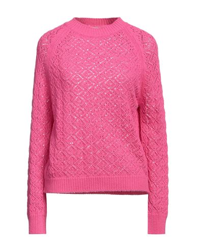 N.o.w. Andrea Rosati Cashmere N. O.w. Andrea Rosati Cashmere Woman Sweater Fuchsia Size L Cashmere, Viscose, Wool, Polyamide In Pink