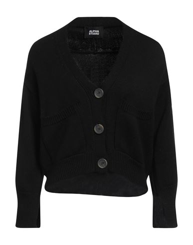 Shop Alpha Studio Woman Cardigan Black Size 10 Merino Wool