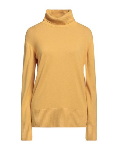 Alpha Studio Woman Turtleneck Yellow Size 12 Cashmere