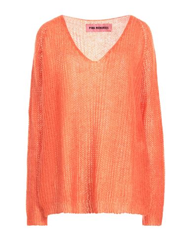 Pink Memories Woman Sweater Orange Size 8 Acrylic, Mohair Wool, Polyamide, Wool