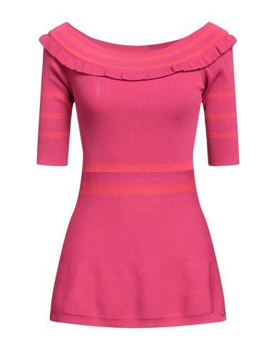 Angelo Marani Woman Sweater Fuchsia Size 4 Viscose, Polyamide In Pink