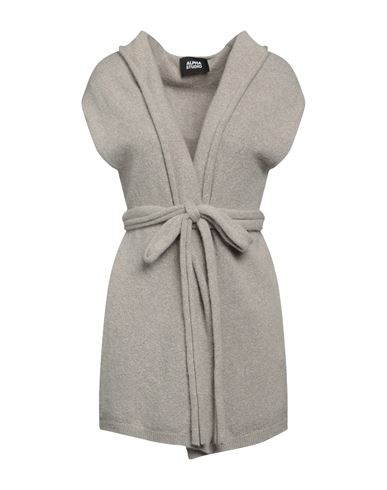 Alpha Studio Woman Cardigan Grey Size 10 Alpaca Wool, Polyamide, Cotton, Modal, Elastane