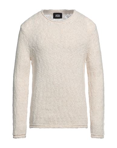 Alpha Studio Man Sweater Ivory Size 42 Acrylic, Alpaca Wool, Polyamide, Merino Wool In White