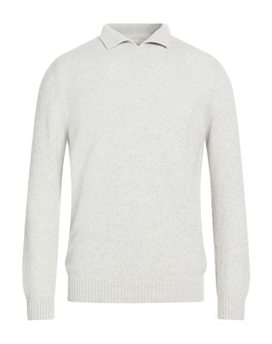 H953 Man Sweater Light Grey Size 40 Super 130s Wool, Cashmere In White