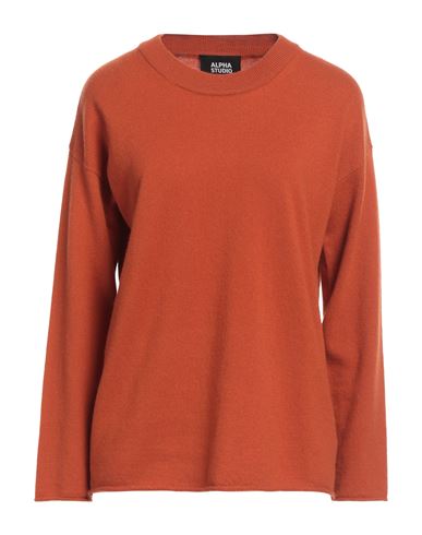 Alpha Studio Woman Sweater Rust Size 8 Wool, Cashmere In Red