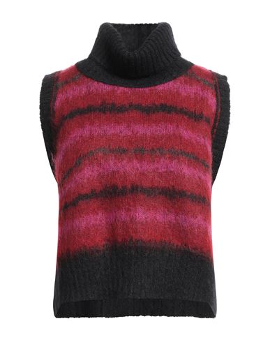 Isabel Benenato Woman Turtleneck Burgundy Size 4 Mohair Wool, Polyamide, Wool In Red