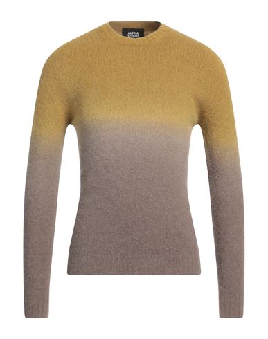Alpha Studio Man Sweater Mustard Size 42 Alpaca Wool, Polyamide, Cotton, Modal, Elastane In Yellow