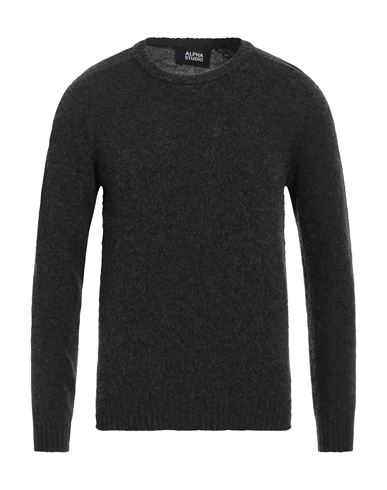 Shop Alpha Studio Man Sweater Steel Grey Size 44 Geelong Wool