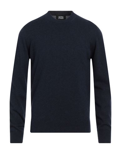 Alpha Studio Man Sweater Navy Blue Size 44 Wool