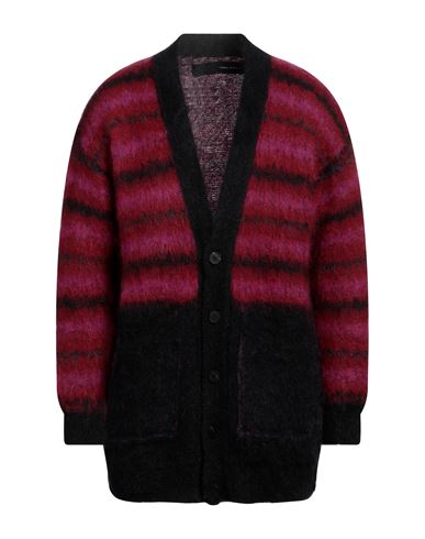 Isabel Benenato Man Cardigan Burgundy Size Xs Mohair Wool, Polyamide, Wool In Red