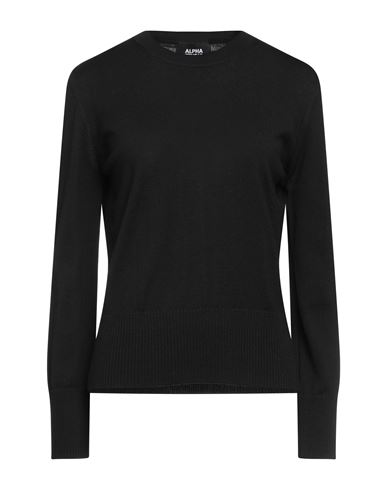 Alpha Studio Woman Sweater Black Size 10 Merino Wool