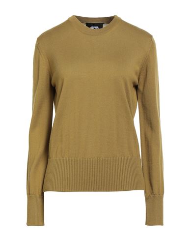 Alpha Studio Woman Sweater Mustard Size 6 Merino Wool In Nude