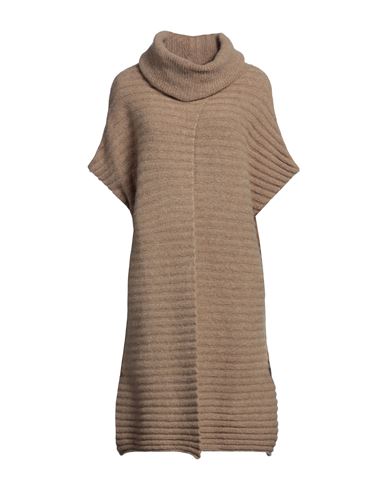 Société Anonyme Woman Turtleneck Camel Size Onesize Synthetic Fibers, Wool, Viscose, Mohair Wool, El In Beige