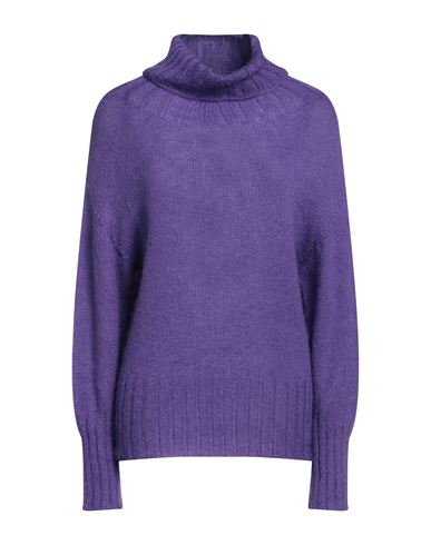 Alpha Studio Woman Turtleneck Purple Size 8 Polyamide, Mohair Wool, Wool