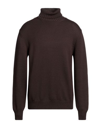 ALPHA STUDIO ALPHA STUDIO MAN TURTLENECK DARK BROWN SIZE 46 MERINO WOOL