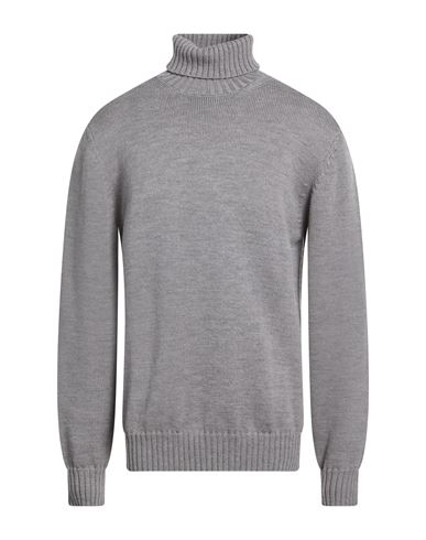 Alpha Studio Man Turtleneck Lead Size 44 Merino Wool In Gray