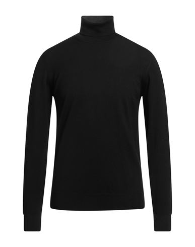 Alpha Studio Man Turtleneck Black Size 40 Merino Wool In Black