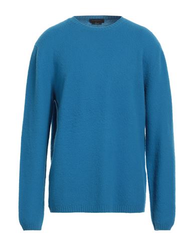 Daniele Fiesoli Man Sweater Azure Size Xxl Merino Wool In Blue