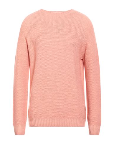 H953 Man Sweater Salmon Pink Size 42 Merino Wool In Brown