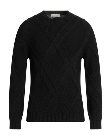 Alpha Studio Man Sweater Dark Green Size 44 Merino Wool, Alpaca Wool, Polyamide In Black