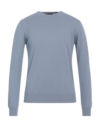 Alpha Studio Man Sweater Pastel Blue Size 46 Cashmere