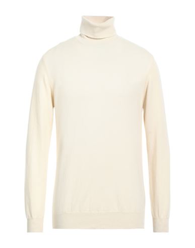 Alpha Studio Man Turtleneck Cream Size 40 Cashmere In White