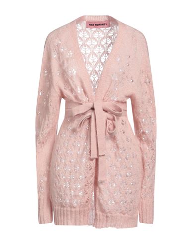 Pink Memories Woman Cardigan Light Pink Size 6 Acrylic, Mohair Wool, Polyamide, Wool