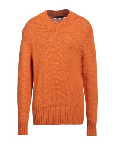 I'm Brian Man Sweater Orange Size L Acrylic, Wool