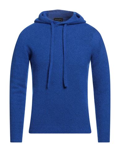 Roberto Collina Man Sweater Bright Blue Size 42 Cashmere, Silk, Polyester