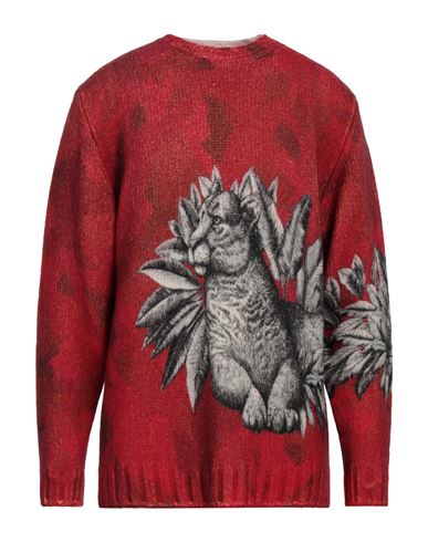 Etro Man Sweater Red Size L Virgin Wool, Polyamide