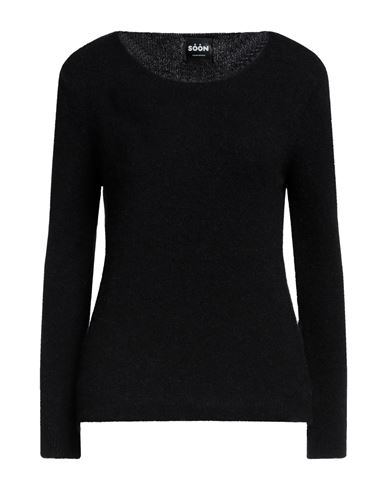 Soon Woman Sweater Black Size L Polyamide, Acrylic, Wool, Alpaca Wool, Elastane