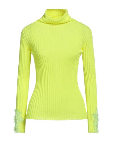 Pink Memories Woman Turtleneck Yellow Size 8 Wool