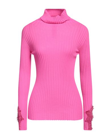 Pink Memories Woman Turtleneck Pink Size 8 Wool