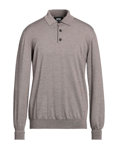 Shop Alpha Studio Man Sweater Dove Grey Size 44 Cashmere