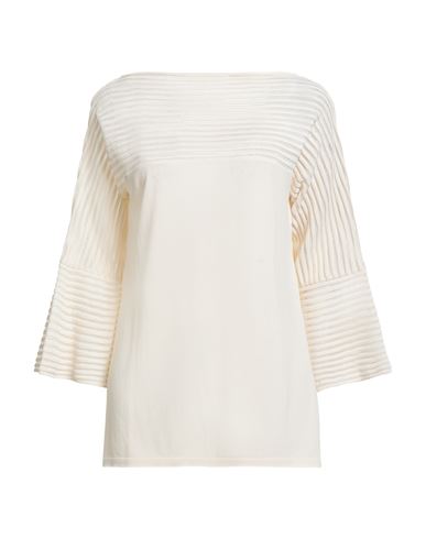 Alberta Ferretti Woman Sweater Cream Size 8 Viscose, Polyamide