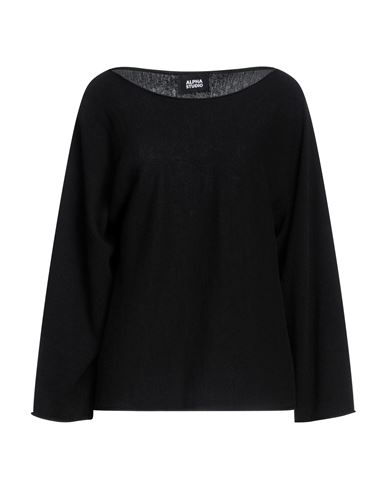 Alpha Studio Woman Sweater Black Size 10 Wool, Cashmere