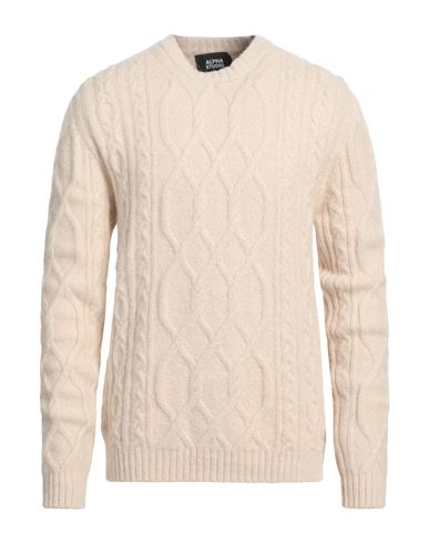 Alpha Studio Man Sweater Beige Size 44 Alpaca Wool, Polyamide, Cotton, Modal, Elastane
