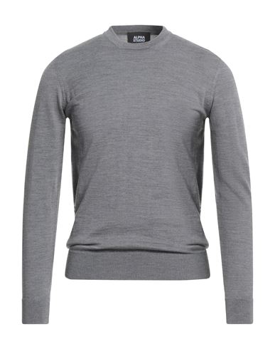 Alpha Studio Man Sweater Grey Size 44 Merino Wool
