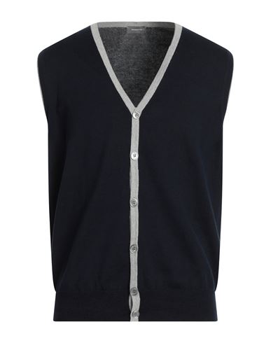 Rossopuro Man Cardigan Navy Blue Size 5 Cotton