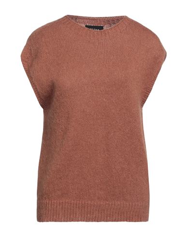 Alpha Studio Woman Sweater Tan Size 6 Polyamide, Mohair Wool, Wool In Brown