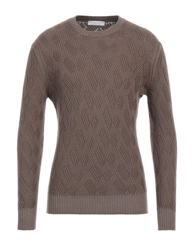 Shop Filippo De Laurentiis Man Sweater Brown Size 40 Merino Wool