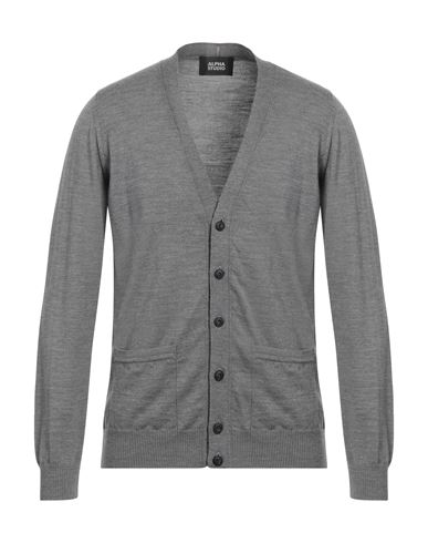 Alpha Studio Man Cardigan Grey Size 44 Merino Wool