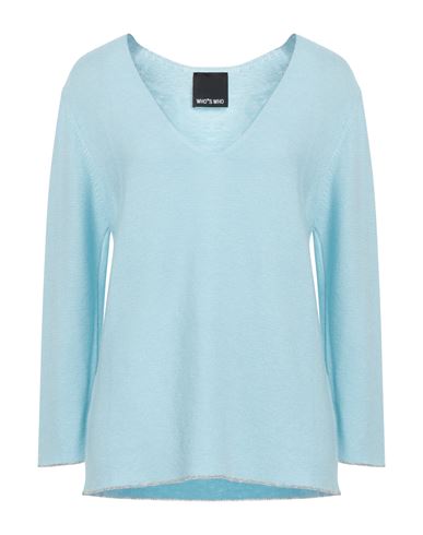 Who*s Who Woman Sweater Sky Blue Size M Cotton, Acrylic